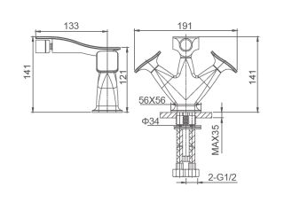 Смеситель для биде Wonzon & Woghand Shakespeare WW-655001-DG тёмное золото